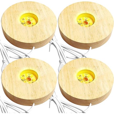 Soporte Led De Madera - Para Paneles De Acrílico Cristal Vidrio Resina - Luz Cálida Usb - 4 Unidades (1/5)