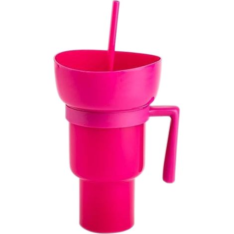 Gobelet Snack Et Boisson Avec Anse - 990 ml - Conçu Pour Cinéma Stade Extérieur Piscine - 1 Pièce (1/3)