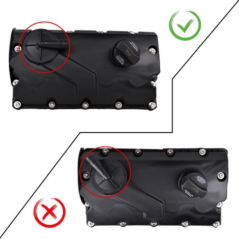 Couvercle de culasse/couvercle de soupapes haute performance adapté à la réparation des moteurs Audi A3 8L, SEAT Leon, Skoda 1.9L et Volkswagen Golf Bora. (1/4)