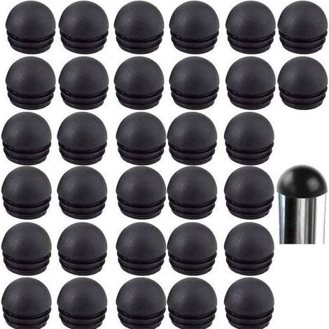 Embout Bouchons pour Tube de Chaise de Rond Noirs. Embout Entrant Rond pour Pied de Chaise. Embout Pied de Chaise 32 Pièces (22mm) (1/5)