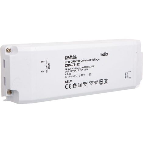Schlankes LED-Netzteil 12V DC 75W ZNS-75-12 LDX10000141