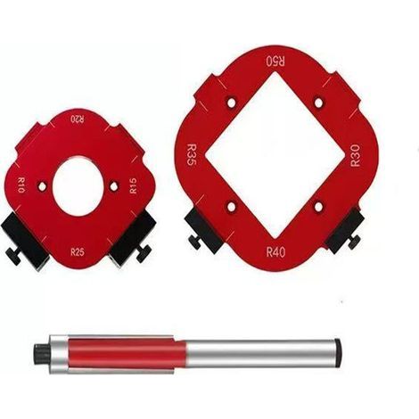 Ensemble de 2 gabarits de défonceuse pour le travail du bois, gabarit de défonceuse circulaire, outil de coupe auxiliaire pour R10 R15 R20 R25 R30 R35 R40 R50 (1/5)