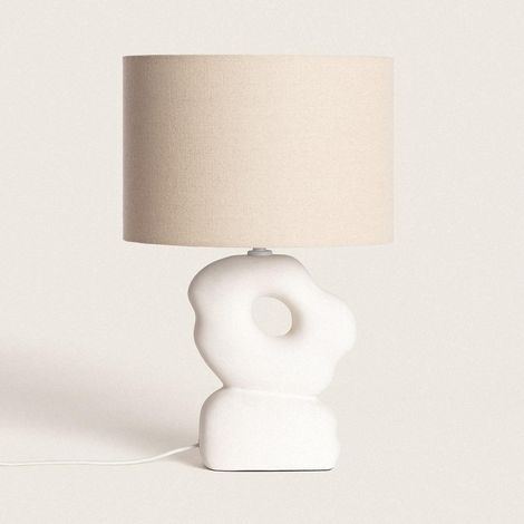 Tischlampe Keramik Illinois Weiß