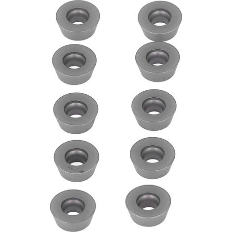 10 pièces plaquettes carbure revêtues noir rondes pour tournage fraisage CNC outils de coupe tour (RDMW1204MOE-P) (1/5)