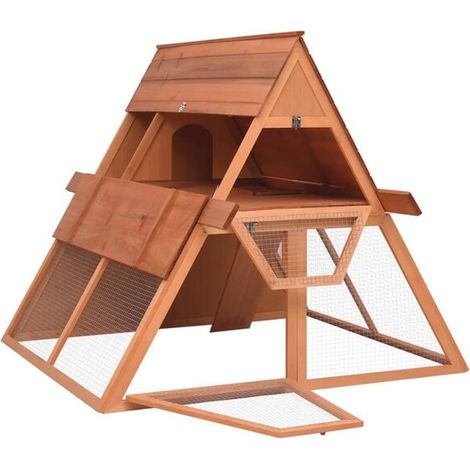 Cage à lapin, 152x127x109,5 cm, en bois de cèdre massif.