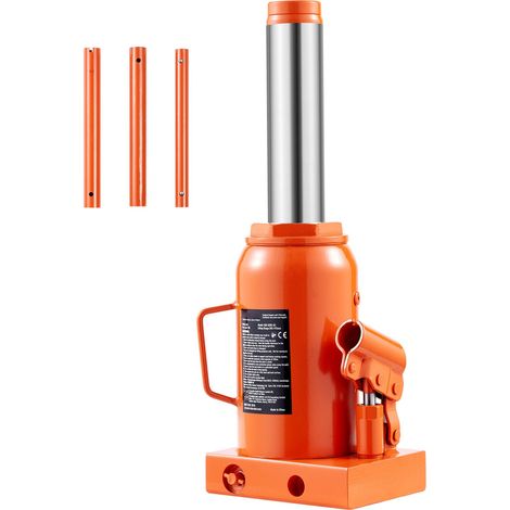 Cric bouteille hydraulique 30 tonnes levage 28,5-47,4 cm poignée longue 3 sections camions camping-cars réparation (1/5)