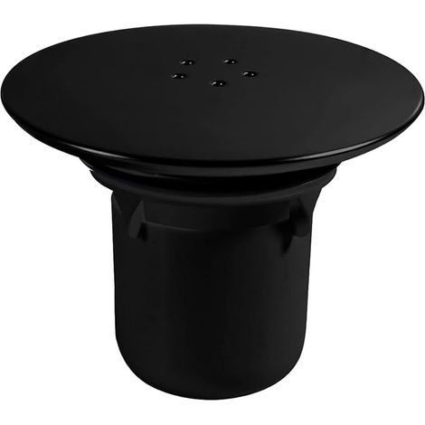 ANBOO Duschablauf, Schwarz, 90 mm/115 mm, Universelle Duschablaufabdeckung aus Chrom, Ersatzabdeckung für Duschsiphon, Schneller Durchfluss (1/5)