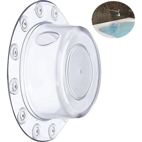 Tappo di scarico trasparente con ventosa per vasche da bagno profonde il tappo di scarico profondo aggiunge acqua alla vasca per una doccia più calda e confortevole. (1/5)