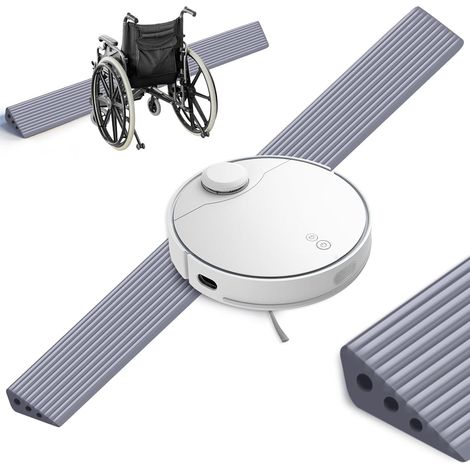 Rampe de Seuil de Porte, Rampe de Seuil TPE 2 x 6 x 100 cm, Autocollantes Antidérapante Rampe de Seuil de Porte pour Aspirateur, Fauteuil Roulant, Poussette, Scooter, Charge max 800 kg (1/5)