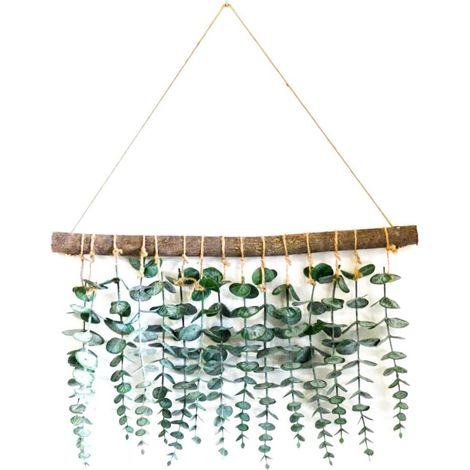 Décor Murale Eucalyptus Artificiel - Branche Rustique avec Feuilles en Plastique Écologique et Soie - Déco Murale pour Chambre, Salle de Bain, Cuisine - 1 Pièce (1/5)