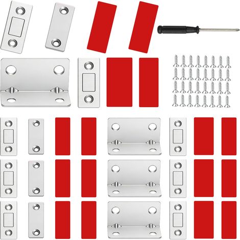Aimant Porte Placard 8 Pièces Loquet Magnétique Ultra Fin (1/5)