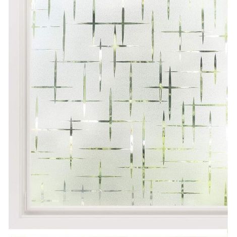 Mattierte, statisch haftende Fensterfolie, selbstklebende elektrostatische Fensterfolie, UV-beständiger Aufkleber, 44,5 x 200 cm (1/5)