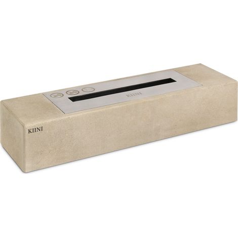 KIINI SALAMA Tischkamin Freistehender BioKamin + 1L Ethanolfrei Beige (1/4)