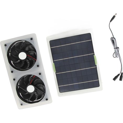 100W 12V Wasserdichter tragbarer Solarventilator mit doppelter Absaugung für Gewächshaus oder Zuhause. (1/5)