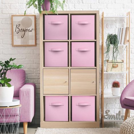 Boîte de rangement pliable - Boîte de rangement en tissu - Boîte de rangement avec poignée - Panier de rangement divers - Organisateur de rangement - Lot de 6 cubes de rangement pliables - Panier de r (1/4)