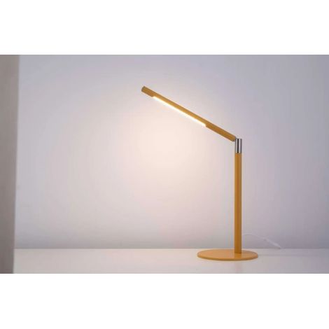 (Jaune) Lampe de bureau en métal de haute qualité, mini lampe de bureau moderne et minimaliste USB, LED protégeant les yeux.