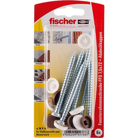 Fischer 6x vis pour châssis de fenêtre FFS 7,5x72 T30 - 92768