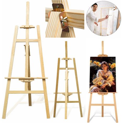 1,5 m/59 pouces Studio chevalet bois A-cadre pliable pin bois artiste art (1/4)