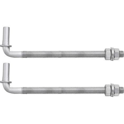 2 Pack J Bolt Gate Hinge, 10" Galvanized Steel Farm Gate Hinges, J-Bolt Chain Link Fence With 5/8" Male Pin Pour Back Yard, Farm Garden Door (1/5)