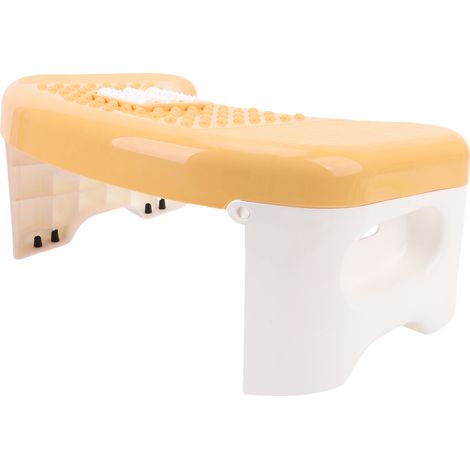 Tabouret de toilette pliable en plastique épais antidérapant, marchepied de salle de bain pour enfants et adultes, blanc et orange (1/5)
