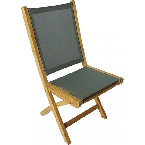 Sedia pieghevole con struttura in legno teak e tessuto in texilene 48x55xH89 cm Lahore