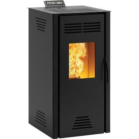Pelletofen INVICTA Adrano 7 Plus Schwarz 7 kW Frontscheibe (1/2)