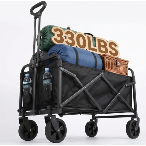 Chariot de Transport Pliable de 100L avec Roues silencieuses, capacité de Charge de 150 kg (330 lbs), pour Jardin, Camping, Shopping et Pique-Nique, Chariot de Transport Pliable avec Roues Stables (1/5)