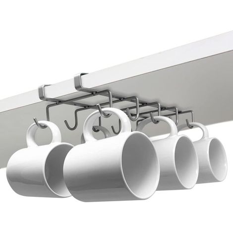 Porte Tasse Suspendue & Organisateur Porte verres suspendu - Bon pour 10 tasses Placard Rangement (1/5)