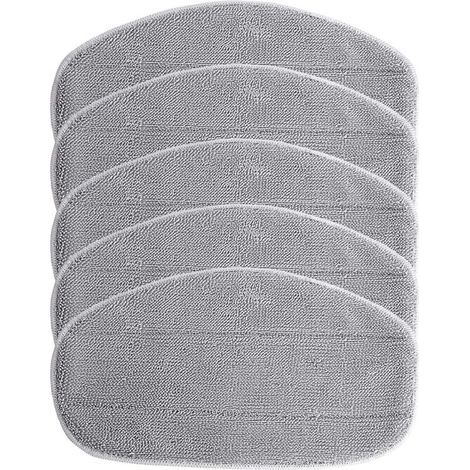 Memkey – Confezione da 5 coperture di ricambio in microfibra per il pulitore a vapore Leifheit CleanTenso – Lavabili a 60°C – Grigio (1/5)