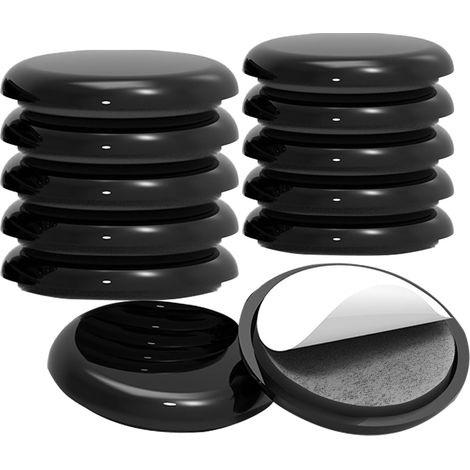 Set di 12 piedini autoadesivi per mobili su tappeti, per spostare mobili pesanti in modo rapido e semplice – Nero, 50 mm