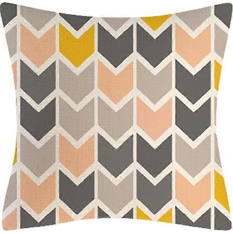Housse de coussin géométrique simple jaune et grise pour canapé, fauteuil, lit