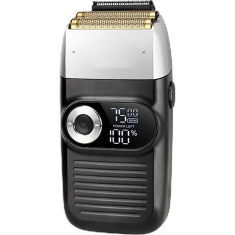 Tête Chauve pour Hommes-tondeuse de Barbier Professionnelle avec Feuille électrique, Conception Fil et Affichage LED pour (Argent, noir) (1/5)