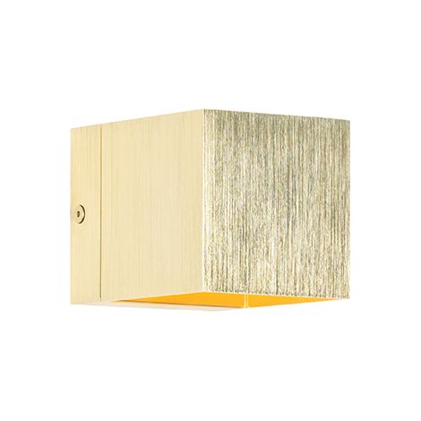 QAZQA Appliques transfer - Moderno - Alluminio - Oro/Ottone - Quadrato Max. 1 x Watt (1/4)