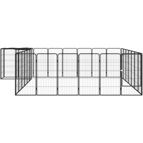Maison Exclusive - Box Cani 30 Pannelli Nero 50x100 cm Acciaio Verniciato Polvere