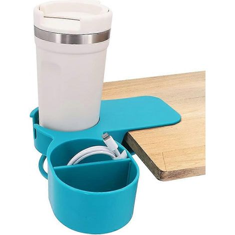 Porte-gobelet à pince pour la maison, le bureau, la table et les chaises de bureau - Bleu (1/5)