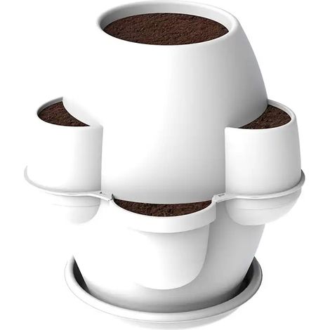 Bama Oasi Fioriera Con 6 Tasche Perimetrali e Sotto Vaso Ghiaccio 80x80 Cm (1/5)
