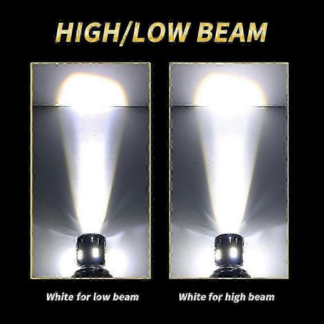 Ampoules LED H4 BA20 ultra-lumineuses 8000 lm pour phares de moto, avec lentille, blanc/jaune, feux de croisement/route, accessoires scooter, antibrouillard, 12 V (1/4)
