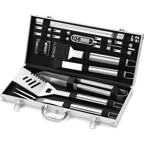 20 Pack Premium BBQ Grill Accessories with Portable Case, Professional BBQ Tools - Great Gift for Men and Women