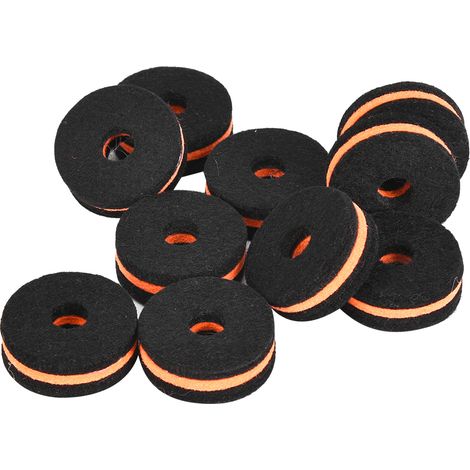 Lot de 10 manchons de protection en feutrine noire et orange de 35 mm pour pieds de cymbales (1/5)