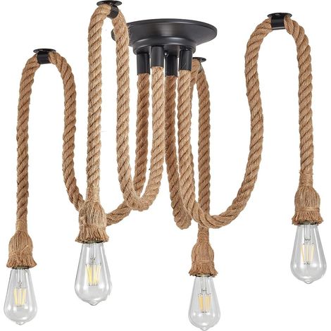 Suspension Lustre Industriel, Suspension 4 Cordes pour Salle à Manger, Hall, Restaurant, Bar, Café (1/5)