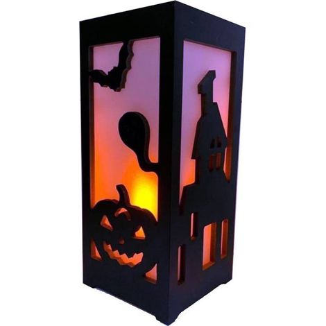 TrAdE Shop Traesio - Lampada Da Tavolo Lanterna Luce Candela Led Da Esterno Decorazioni Per Halloween -