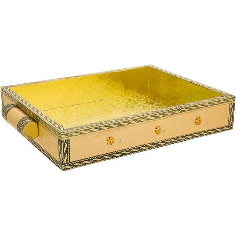 Bandeja de metal repujado dorada 25x20x4,5 (1/5)