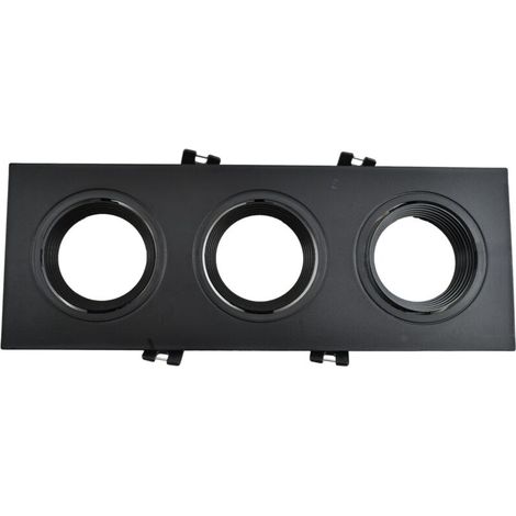 Support de spot triple orientable pour ampoules GU10/MR16 - - Noir (1/5)
