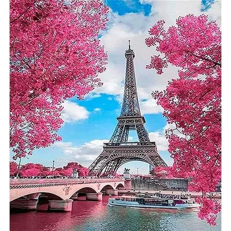 Mosaico de diamantes 5D - Torre Eiffel 40x30cm