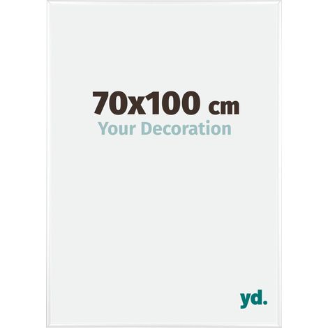 yd. - Cadre photo 70x100 - Blanc Brillant - Aluminium - Kent