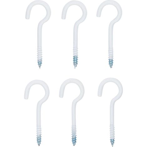Assortimento viti a occhiello aperto  bianco  rivestimento in plastica  60 mm  6 pz. (1/4)