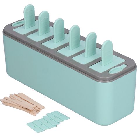 Moule à Glace 6 Cavités avec Poignée et Couvercle pour Fabrication Maison de Crèmes Glacées (1/5)