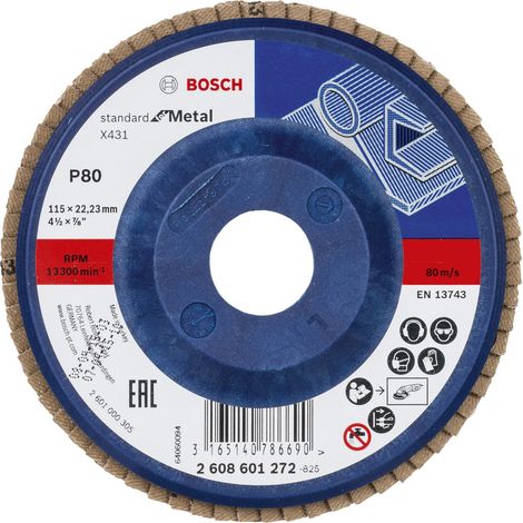 Bosch Accessories 2608601272 X431 Disque segmenté Diamètre 115 mm Ø de perçage 22.33 mm Grain 80 aci (1/3)