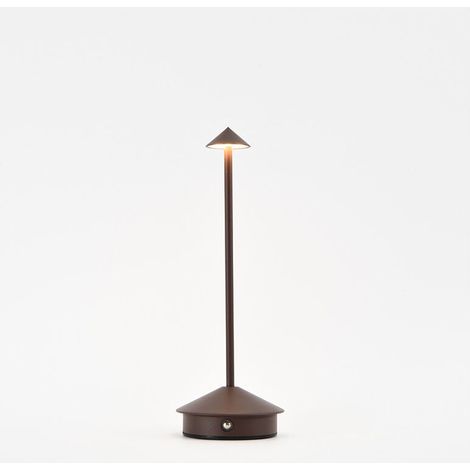 Lampe de table LED rechargeable sans fil (marron), lampe de table tactile d'extérieur 6000 mAh, lampe de table en métal au design moderne, étanche, à intensité variable, pour chevet, intérieur (1/5)