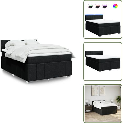 Boxspringbett mit Matratze Schwarz 160x200 cm Stoff - Boxspringbett - Boxspringbetten - Bett - Bettgestell (1/5)